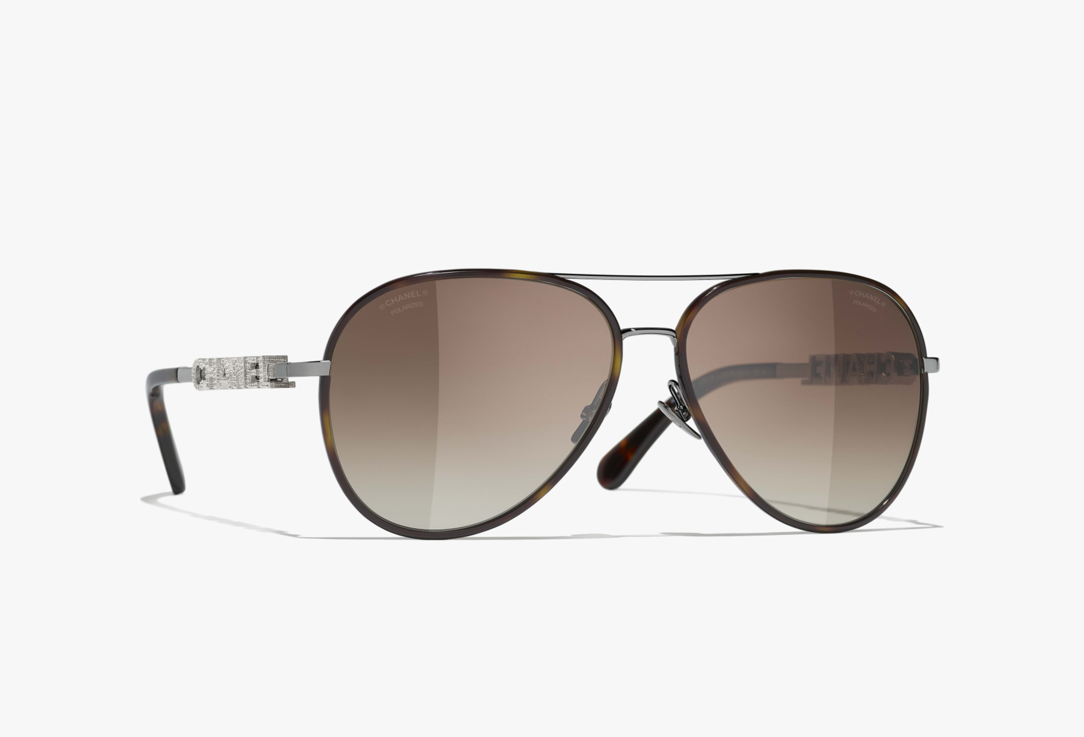 Gafas de sol estilo piloto - Dark Silver, Tortoise & Brown - Vista por defecto